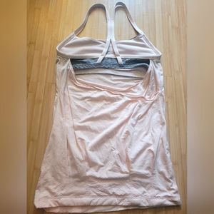 Lululemon sports top Lt Pink and Grey built in Sports Bra